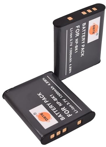 NP-BK1 DSTE Lot de 2 batteries de rechange compatibles avec Sony Bloggie MHS-CM5 MHS-PM5 DSC-S750 DSC-S780 DSC-S850 DSC-S950 DSC-S980 DSC-W180 DSC-W190 DSC-W370 Webbie MHS-PMHS-PMHS-PMHS-P Caméra M1