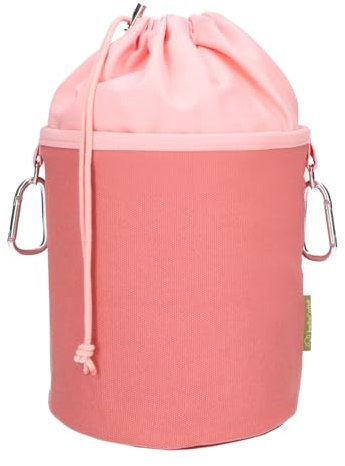 trendfinding Sac à pinces à linge en toile avec 2 mousquetons pour 200 pinces à linge, extra large et stable, vieux rose, marron châtaignier
