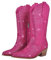 blingqueen Cowboy Stiefel Damen Glitzer Boots Westernstiefel Gestapelter Blockabsatz Pink 44 EU