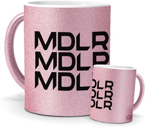 Tazas Únicas | Morad | Edición Especial Purpurina Rosa | Mensaje Auténtico para Fans de Música | Tazas para Café, Té... | Regalo Original de Navidad.