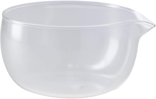 APOMOONS bol matcha bec verseur, saladier en verre avec cuillère en acier inoxydable, bol à sauce transparent, matcha bowl, ensemble de bols de service, 350 ml