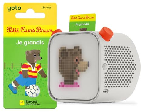Yoto Player (3ème Génération) + 1 Carte Petit Ours Brun - Boîte à Histoires, Enceinte Portable Bluetooth, Musique, podcasts, conteuse veilleuse, réveil Enfant, premières Histoires 3 à 6 Ans