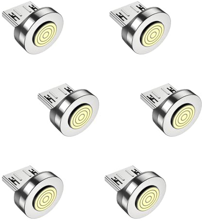 6 Pcs 7Pin Micro USB Magnet Adapter, USB Micro B Schnelllade Magnet Adapter | Ersatzstecker Phone Staubschutz Verbinder Schnellladen & Datenübertragung Micro Android