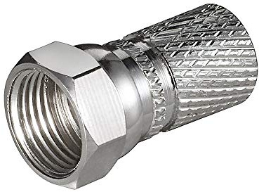 Goobay 51865 Aufdreh-F-Stecker 7, 3 mm, Kupfer-Nickel, Breite Mutter Kupfer