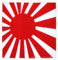 Bandana mit japanischer aufgehender Sonne, Weiß, weiß, 20 inches by 20 inches.