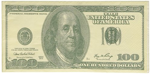 100 Dollar Bill Printed Napkins Tissues, 10 ct. by AHhh-CHOoo!