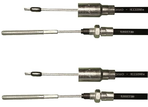 FKAnhängerteile 2 x Knott - Bremsseil 33921-1.07 Hüllenlänge: 830 mm - Gesamtlänge: 1040 mm