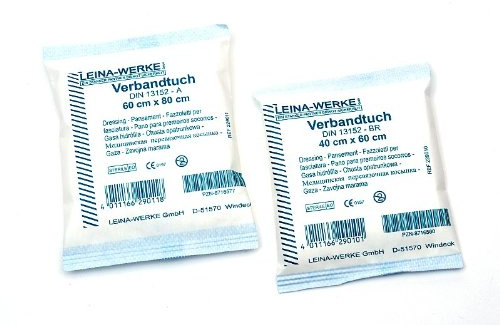 LEINAWERKE 62052 Verbandtücher DIN 13152-B - 80 cm x 120 cm, 1 STK.
