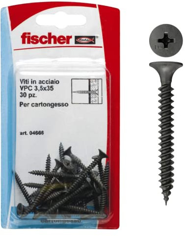 FISCHER Vis pour Plaque de Plâtre en Inox 50 Pièces Vpc 3,5 X 35