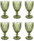 Vintage 6er-Set Farbige Weingläser und Trinkgläser mit Diamant Muster (Rombus) Longdrinkgläser, Cocktail Gläser mit Prägung, Glas, Trinkglas, Weinglas, Wasserglas, Glaskelche (Grün Weinglas)
