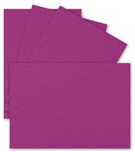25 Einzel-Karten DIN A6-10,5 x 14,8 cm - 240 g/m² - Amarena gerippt - Tonkarton - Bastelpapier - Bastelkarton- Bastel-karten - blanko Postkarten