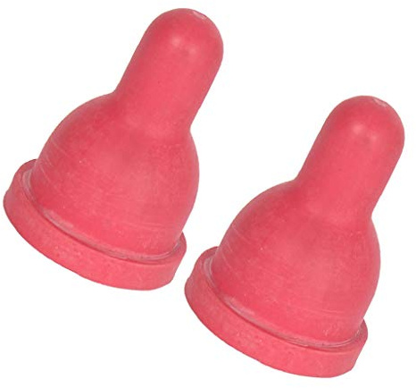 B Baosity 2X Kalb Lamm Milch Füttern Nippel Schnuller Sauger, Soft Ungiftig Gummi, Rot