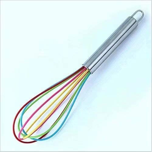 Aeromdale Whisk Rainbow Silicone, Egg Whisk, Balloon Whisk, Egg Beater,25cm Whisks