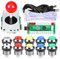 Fosiya 1 Player LED Arcade DIY Kits USB Encoder to PC Joystick + 10 x LED Chrome Arcade Buttons for PC MAME Raspberry Pi Windows
