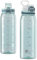 Teentumn Sport-Wasserflasche mit Zeitmarkierungen, groß, langlebig, aus Tritan, BPA-frei für Fitness, Outdoor-Enthusiasten, auslaufsicher, Grün/transparent