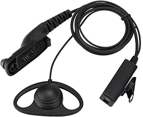 ASHATA Walkie Talkie Ear-hook, D Type Hanger Earpiece Walkie Talkie Earpiece/Headset PTT Mic, ABS D Type Walkie Talkie Ear-hook Headset PTT MIC Earpiece for Motorola P8268 Radio