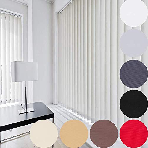 KSHANDEL24 LAMELLENVORHANG SCHIEBEVORHANG FERTIGES KOMPLETTSYSTEM Weiss SCHWARZ GRAU BRAUN ►8 Farben ►14 GRÖßEN (Weiss, 250x250 cm)