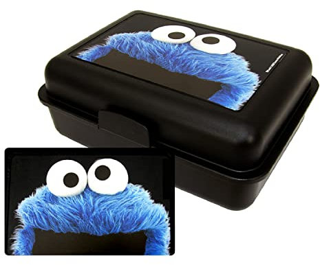 United Labels Sesamstraße Brotdose - Krümelmonster Lunchbox Butterbrotdose mit Trennwand Schwarz