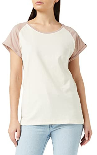 Urban Classics Femme Thé Raglan Pour T-shirt, Blanc Et Rose Pâle, 3XL EU