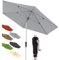 Doppler Sonnenschirm für den Garten SL-AZ Auto Tilt 275 cm Hellgrau I Gartenschirm knickbar I Kurbelschirm mit UV-Schutz 80+ I Kurbelschirm aus Aluminium I regenabweisendes Polyester-Schirmdach