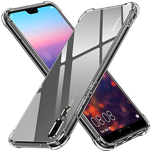 ivoler Klar Silikon Hülle für Huawei P20 mit Stoßfest Schutzecken, Dünne Weiche Transparent Schutzhülle Flexible TPU Durchsichtige Handyhülle Kratzfest Case Cover