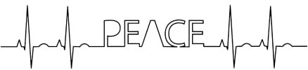 MP Produkt 2 STK. Peace Frieden Herzschlag EKG 18cm Auto Aufkleber Schwarz Sticker Wasserfest und Langlebig - 2 Stück Frieden Freedom Peace Freiheit Sticker