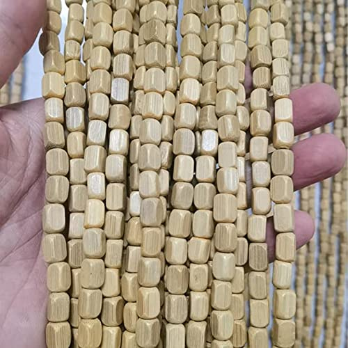 YUJIANHUAA Perlenvorhang Türvorhang Holzperlenvorhang,Natürlicher Bambus Saiten Perlen,Fadenvorhang Insektenschutz,für Türen,Wohnzimmer,als Raumteiler oder Dekoration,Anpassbar (80x180cm(80 Stränge))