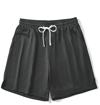 AIMPACT Basketball Shorts Herren 6 Inch Mesh Sport Shorts Herren Atmungsaktive Jogginghose Kurz (Schwarz-M)