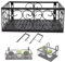 Cesta de Hierro para Colgar Flores, Soporte de Flores para Ventana de Metal Negro, Estante de Barandilla Decorativa, Soporte para Maceta de Flores Suculentas para Balcón, Patio(For 6.5cm Railing)