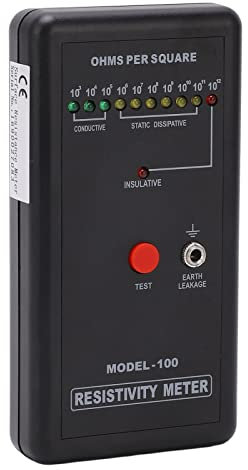 Tester di elettricità statica, funzionamento facile Forte affidabilità ABS Strumento di misurazione della resistenza ad alta precisione Standard per l'ingegneria