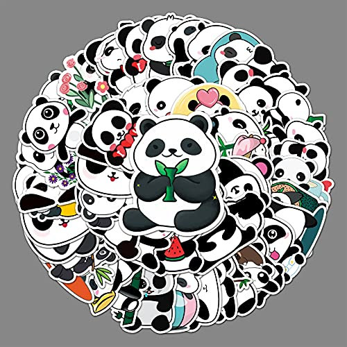 AUCEKO 50 Stück Tiere Panda Aufkleber Pack Panda Sticker Set wasserdichte Vinyl Sticker für Laptop Kinder Autos Motorrad Fahrrad Skateboard Gepäck Koffer Computer Aufkleber Graffiti Decal