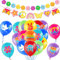 HOWAF 60er Jahre Hippie Thema Party Luftballons, Groovy Retro Hippie Boho Luftballons Frieden Zeichen Luftballons 60er Jahre Groovy Party Retro Blumen Friedenszeichen Banner für 60er Jahre Hippie Deko