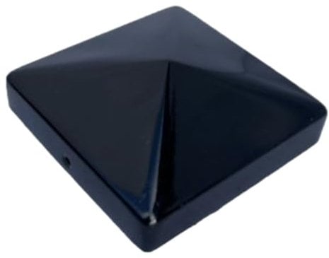 Pyramid Square Black Metal Fence Post Caps 4 100mm Post Top (1)