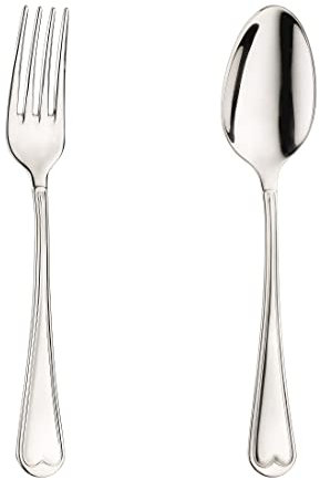 Pintinox Set 2 posate servire Cannes, Cucchiaione e Forchettone, Acciaio Inox 18/10, Made in Italy