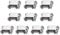 Rebower USB Connector PCB 5 Pin DIP 180 Degree Micro 10 Female Socket Plug [for Electronics Power Port Repair] - 1A / Silver Black / 10Pcs
