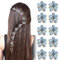 Vesaneae 10 Stück Mini Haarspangen, Diamant Haarspangen, Blumen-Haarspangen, Haarclips für Kinder, Haarschmuck für Damen, Klaue Haarspange, Haarspangen für Hochzeit, Süße Haarspangen (Blau)