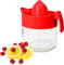 4All Manual Lemon Squeezer Non Electric Hand Press Fruit Juice Extractor BPA free Lemon Lime Orange Juicer Jug Glass Jar Base Handheld Citrus Press 300ml (Red)
