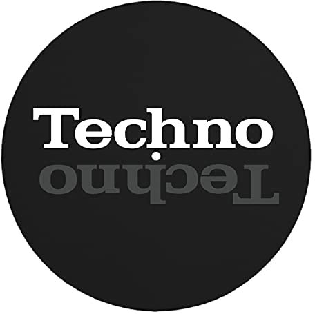 Next Ferry - Slipmat - Techno schwarz - Plattenspieler Matte aus Filz - Slipmats für Dj's - Plattentellerauflage für alle Plattenspieler Turntables - gedruckt in Deutschland