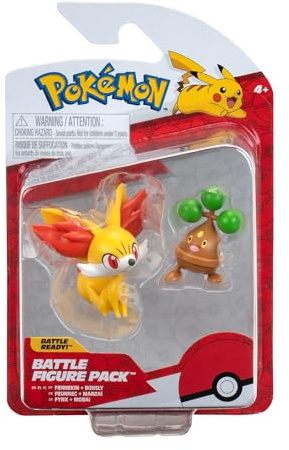 Pokémon PKW3012 - Battle Figure Pack - Fynx & Mobai, offizielle detaillierte Figuren, je 5 cm