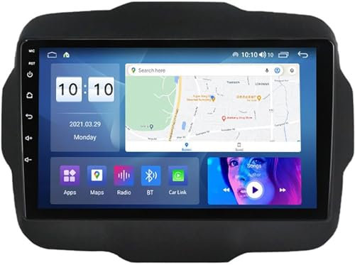Android Autoradio 2 DIN Navigazione GPS per J-Eep Renegade 2014-2018 9 Car Dvd Player Multimedia Navigazione GPS Auto Radio Stereo Car Auto Play OBD / 4G WiFi/Dab/SWC M100S 4 Core 1+16GB