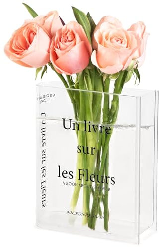 Tarocat Acryl Buch Vasen, 1 Stücke Transparente Buchvase, Klare Buchvase, Buchförmige Vase Aus Acryl, Vase Buch Transparent Book Vase für Blumenarrangements, Mittelstücke und Heimdekoration