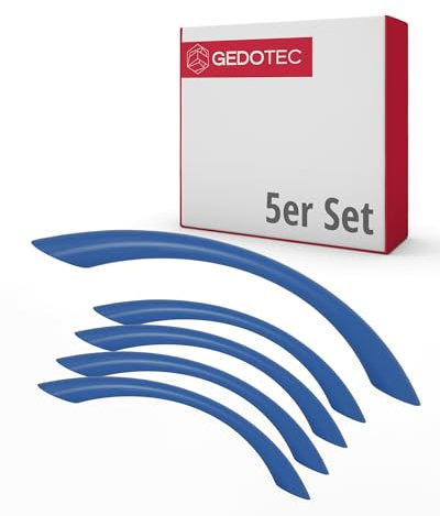 Gedotec Möbelgriffe für Kinderzimmer | Bohrabstand 128 mm | Farbe Dunkelblau | 5 Stück | Schubladengriffe Kunststoff | COLOUR | Türgriffe bunt | Möbelgriffe Kinder | Griffe Möbel | Türgriffe Schrank