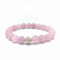 PURAJA Edelstein Armband aus echtem Naturstein | 8mm Kugelarmband mit 925 Sterling Silberperle (Rosenquarz)