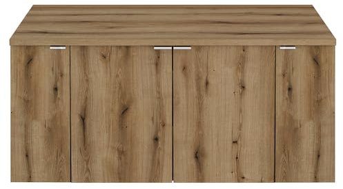 Lomadox Badezimmer Waschtisch 120cm, Eiche, geringe Tiefe (40cm)