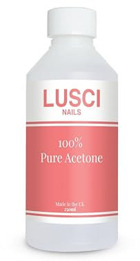 LUSCI 100% Pure Acetone Soak-Off Gel Acrylic Tips Nail Glue Nail Polish Remover (250ml)