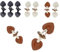 WJUAN Knöpfe Groß, Set mit 9 Paaren, PU-Leder, 3 Farben Knebelknöpfe, Vielseitiger Stil, Schöne und Stilvolle Knieverschlüsse, für Jacken, Windjacken