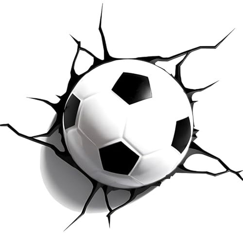 aupawdy 3D Fussball Wandtattoo, Wandsticker für Kinderzimmer Jungen, Kinder Fussball Wandaufkleber für Jugendzimmer, Wand Deko Fussball Aufkleber