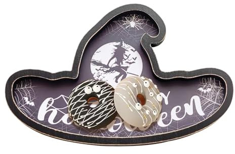 Vassoio da portata di Halloween, tagliere per salumi di Halloween | Vassoio da dessert a forma di cappello | Decorazione di Halloween, da portata, vassoio per torte per biscotti e caramelle da cucina