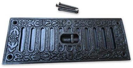 S & S International Fancy Sliding Air Vents [Pack of 1/Antique Iron] – 9 x 3” Cast Iron Fancy Grill Cover for Decorative Ventilation in Walls & Floors – Durable| Grills & Vents