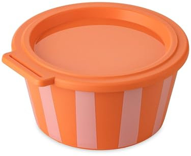 Koziol Schale mit Deckel NORA BOX 700 ml STRIPES strong coral